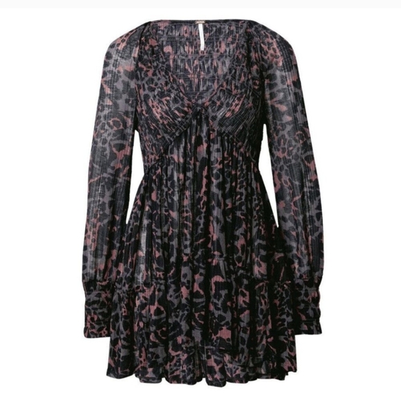 Free People Dark Romance Tunic Leopard Print - Picture 3 of 12